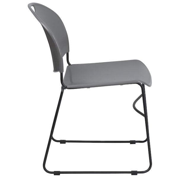 Stack Chair, Gray w/ Black Frame