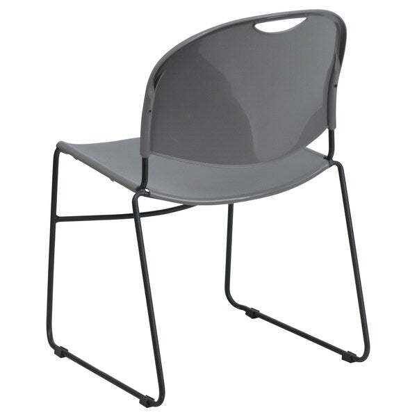Stack Chair, Gray w/ Black Frame