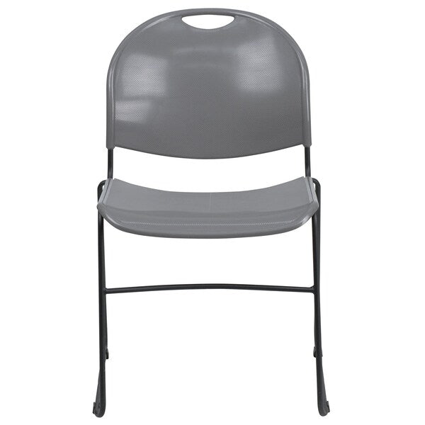 Stack Chair, Gray w/ Black Frame