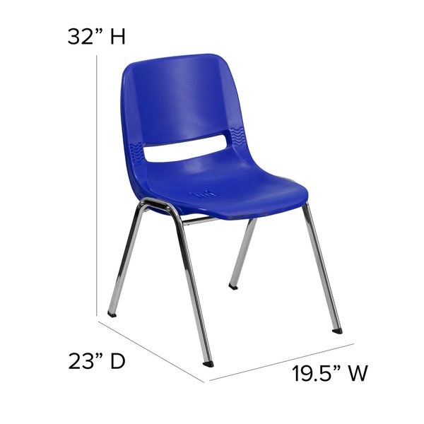 Stack Chair, Plastic, Navy, 18