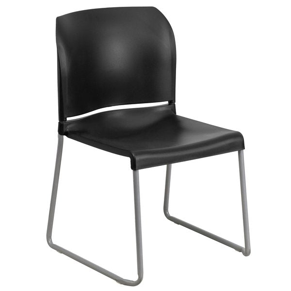 Black Plastic Sled Stack Chair