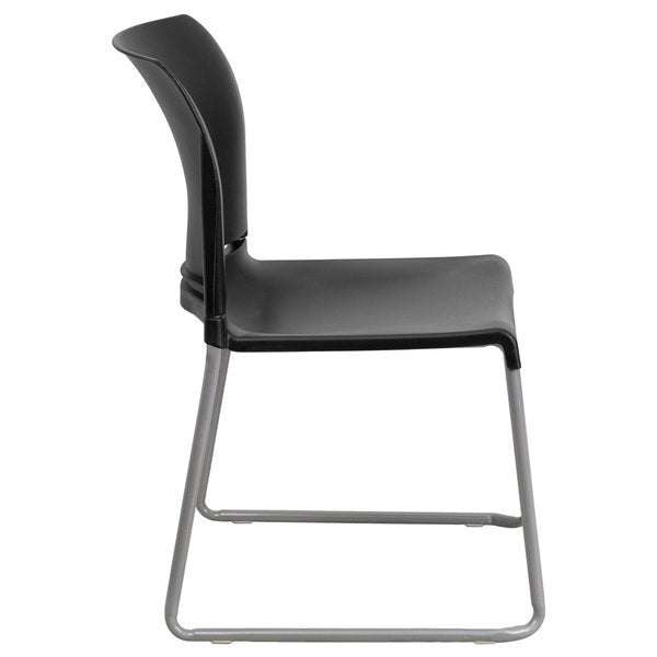 Black Plastic Sled Stack Chair