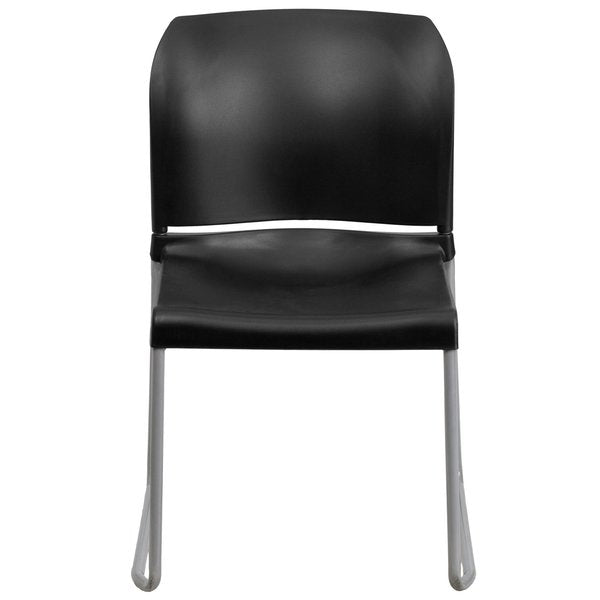 Black Plastic Sled Stack Chair