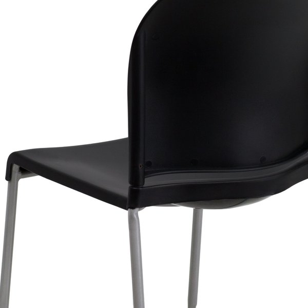 Black Plastic Sled Stack Chair