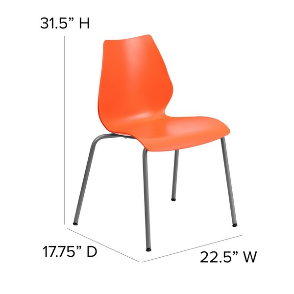 Plastic Stack Chair, Orange