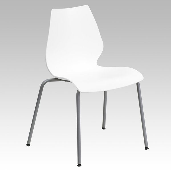 Stack Chair w/Support, 770 lb. Capcty, Wht