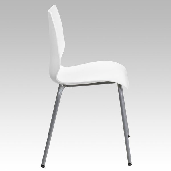 Stack Chair w/Support, 770 lb. Capcty, Wht