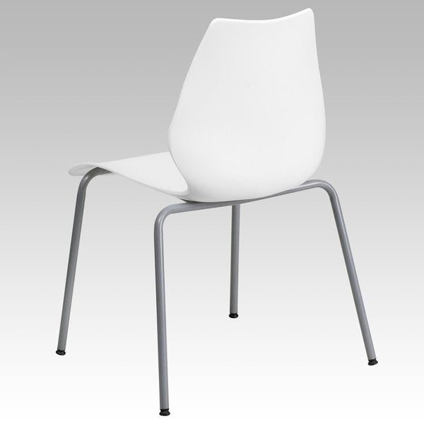 Stack Chair w/Support, 770 lb. Capcty, Wht