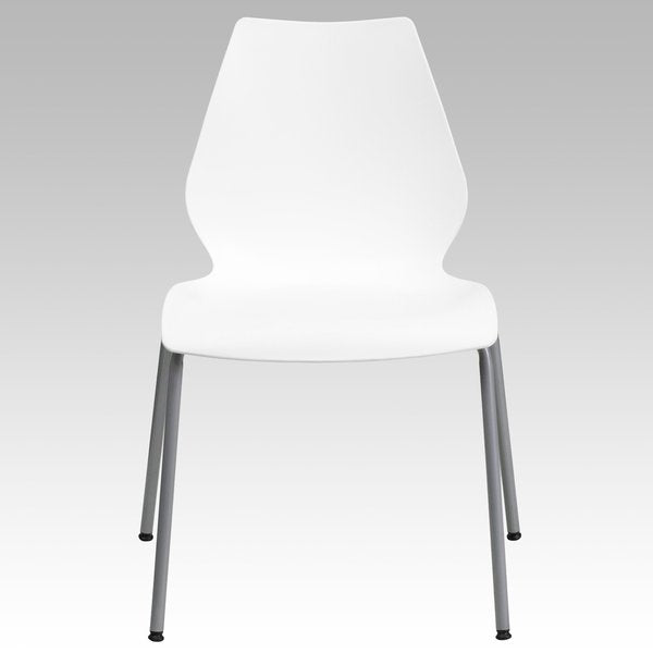 Stack Chair w/Support, 770 lb. Capcty, Wht