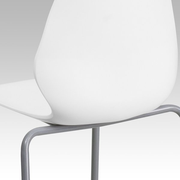 Stack Chair w/Support, 770 lb. Capcty, Wht