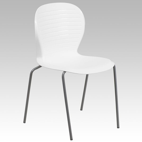 Stack Chair, Plastic, 551 lb. Capacity, Wht