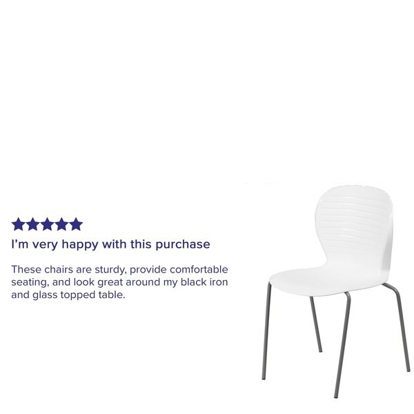 Stack Chair, Plastic, 551 lb. Capacity, Wht