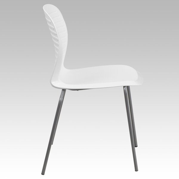 Stack Chair, Plastic, 551 lb. Capacity, Wht