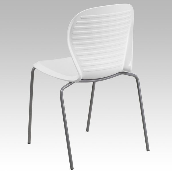 Stack Chair, Plastic, 551 lb. Capacity, Wht