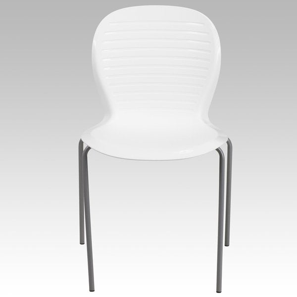 Stack Chair, Plastic, 551 lb. Capacity, Wht