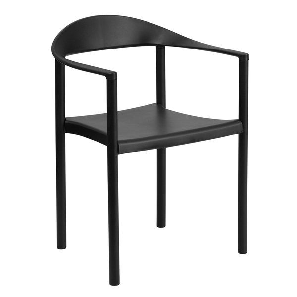 Cafe Chair, Stackable, Plastic, Black