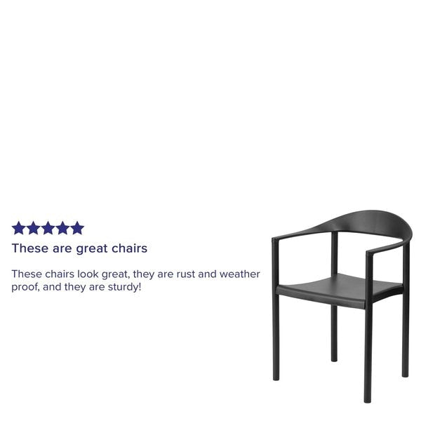 Cafe Chair, Stackable, Plastic, Black