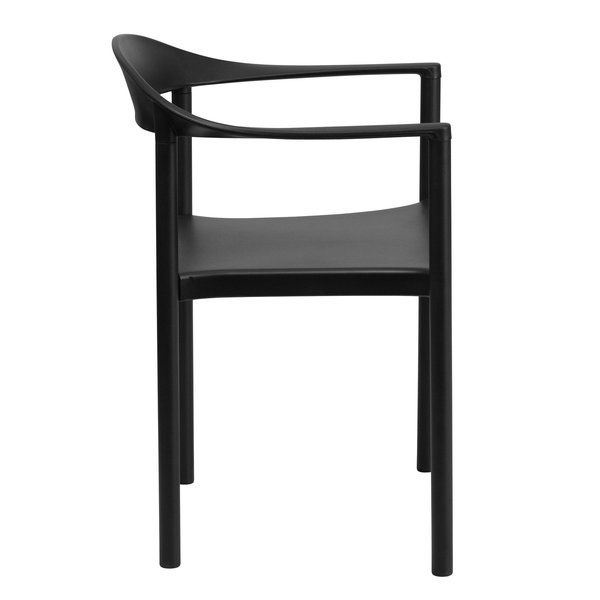 Cafe Chair, Stackable, Plastic, Black