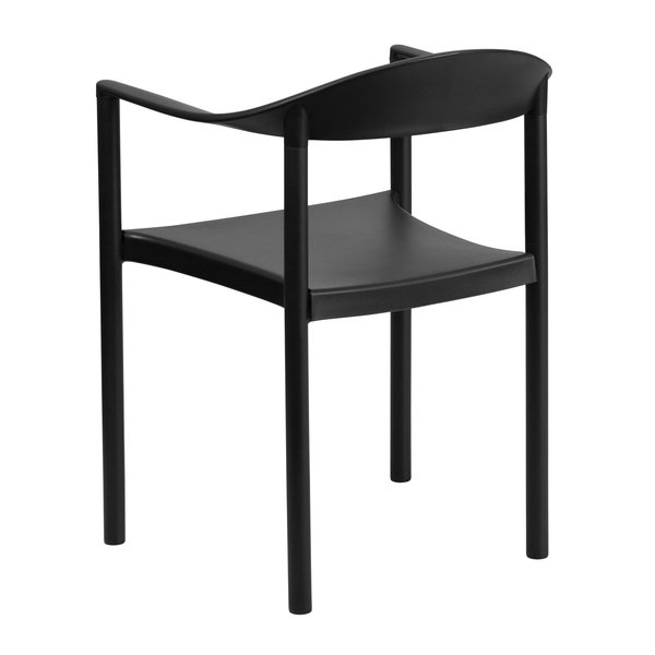 Cafe Chair, Stackable, Plastic, Black