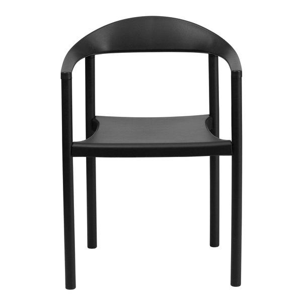 Cafe Chair, Stackable, Plastic, Black