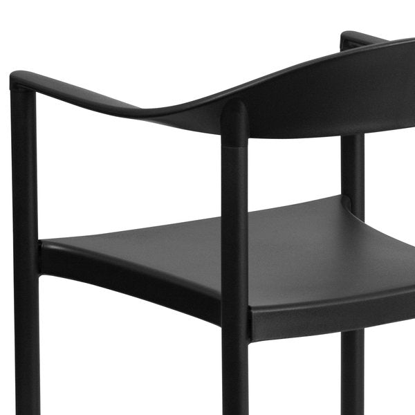 Cafe Chair, Stackable, Plastic, Black