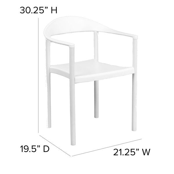 Cafe Chair, Stackable, Plastic, White