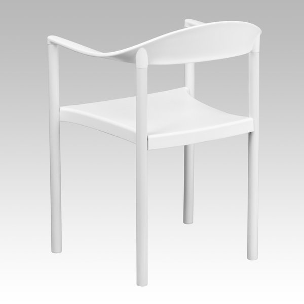 Cafe Chair, Stackable, Plastic, White