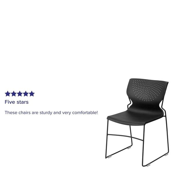 Stack Chair, Plastic, Black, 31.75