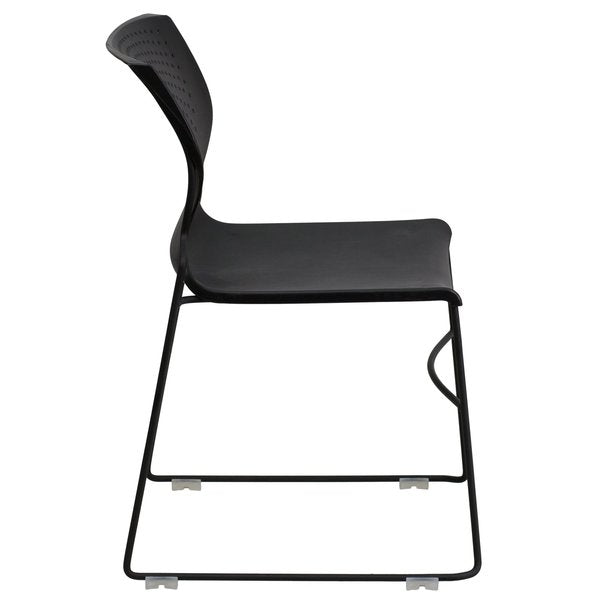 Stack Chair, Plastic, Black, 31.75