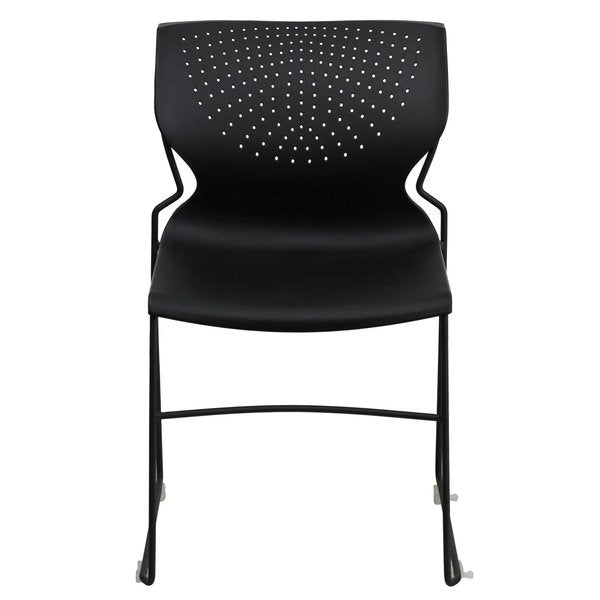 Stack Chair, Plastic, Black, 31.75