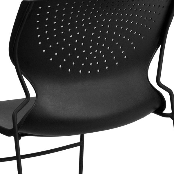 Stack Chair, Plastic, Black, 31.75