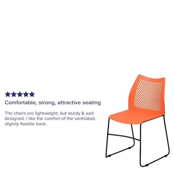 Sled Stack Chair, Plastic, Air-Vent Bck, OR