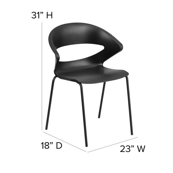 Stack Chair, 440 lb. Capacity, Black
