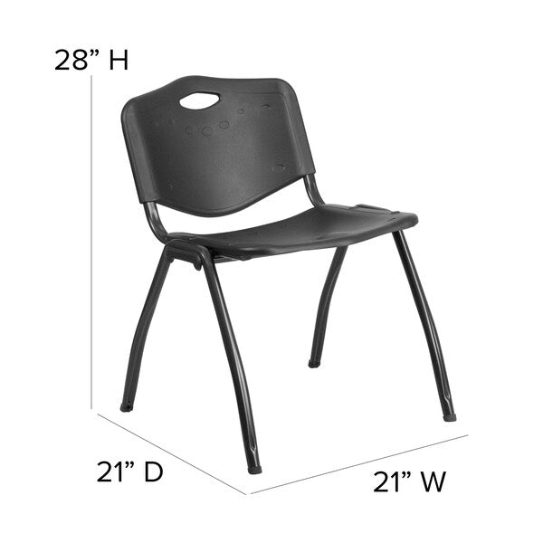 Stack Chair, Plastic, Black, 29.75