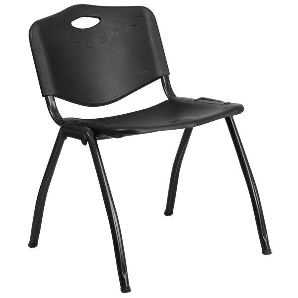 Stack Chair, Plastic, Black, 29.75