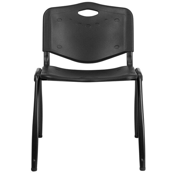 Stack Chair, Plastic, Black, 29.75