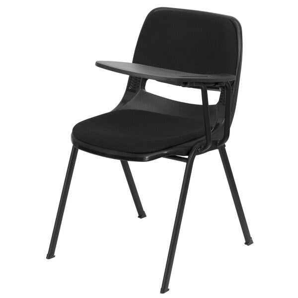 Left Handed Tablet Arm Chair, Plastic, Blk, 21