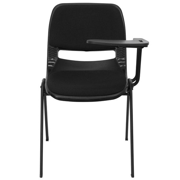 Left Handed Tablet Arm Chair, Plastic, Blk, 21