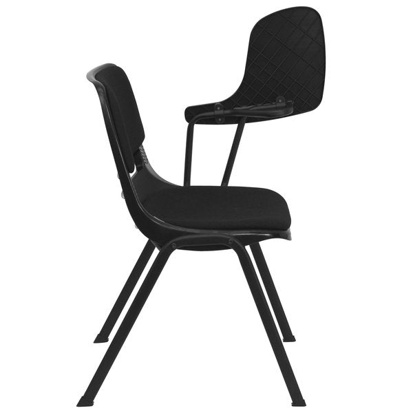Left Handed Tablet Arm Chair, Plastic, Blk, 21