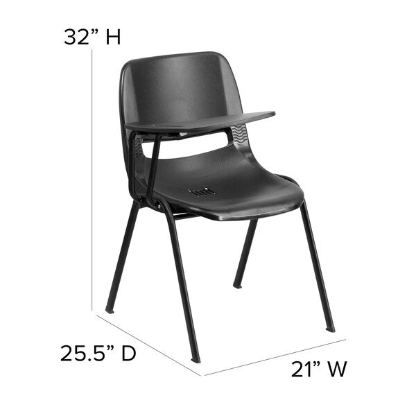 Tablet Arm Chair, Right Hand Flip-Up, Blk, 21