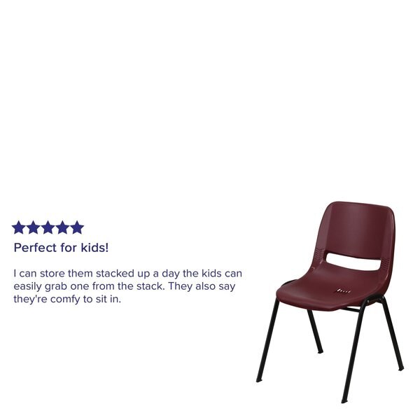 Stack Chair, Plastic, Burgundy