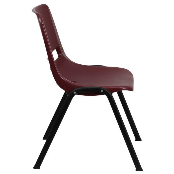 Stack Chair, Plastic, Burgundy