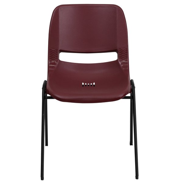 Stack Chair, Plastic, Burgundy