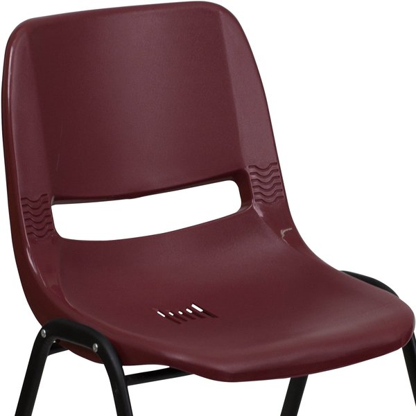 Stack Chair, Plastic, Burgundy