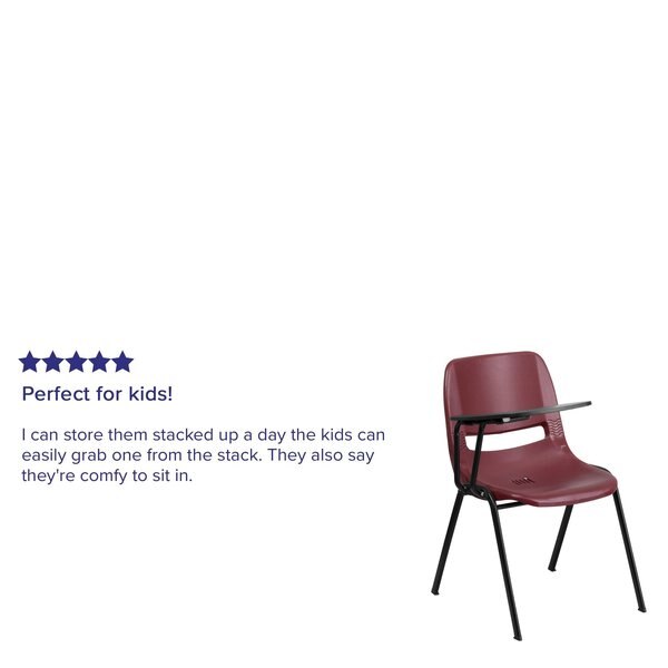 Tablet Arm Chair, Right Hand Flip-Up, Burg, 21