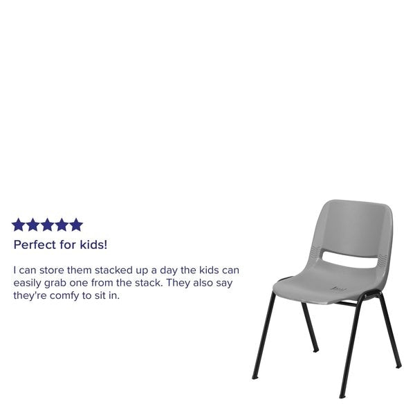 Stack Chair, Ergo Shell, Plastic, Gray