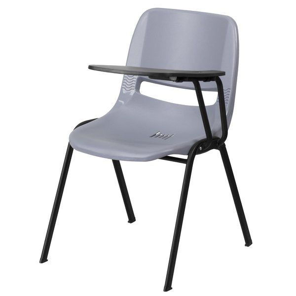 Tablet Arm Chair, Left Hand Flip-Up, Gray, 21