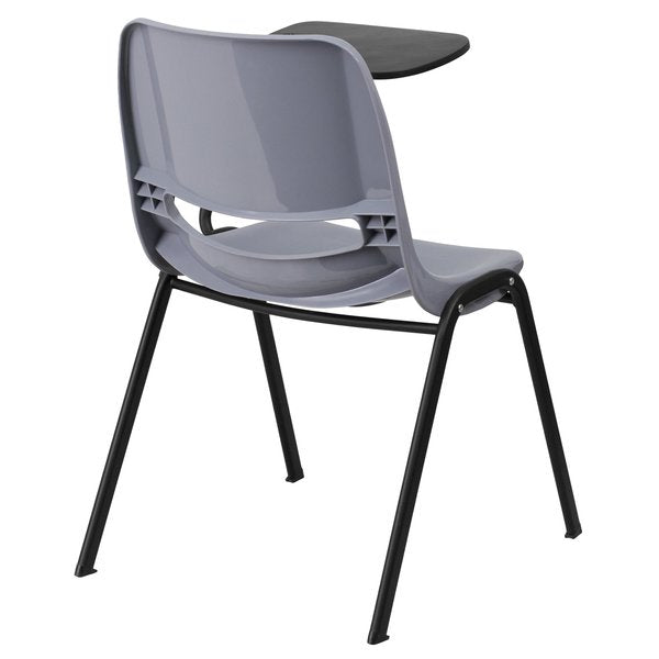 Tablet Arm Chair, Left Hand Flip-Up, Gray, 21