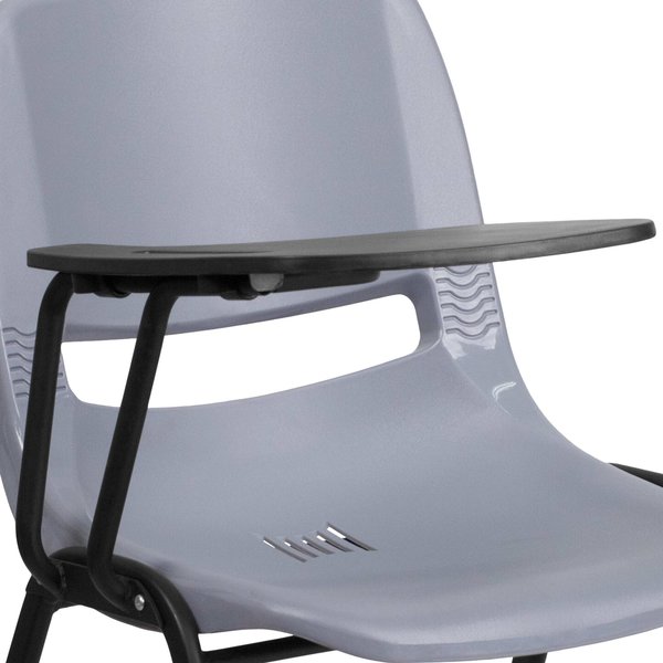 Tablet Arm Chair, Right Hand Flip-Up, Gray, 21