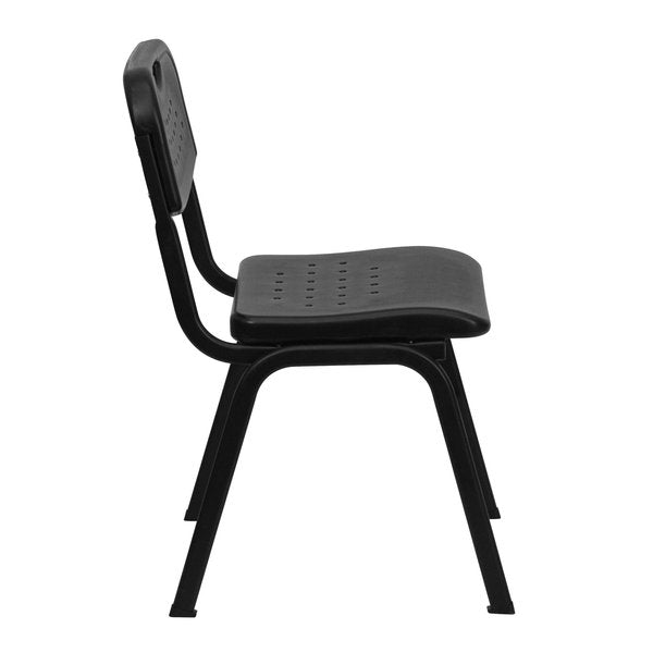 Stack Chair, Plastic, Black, 400 lb. Capcty
